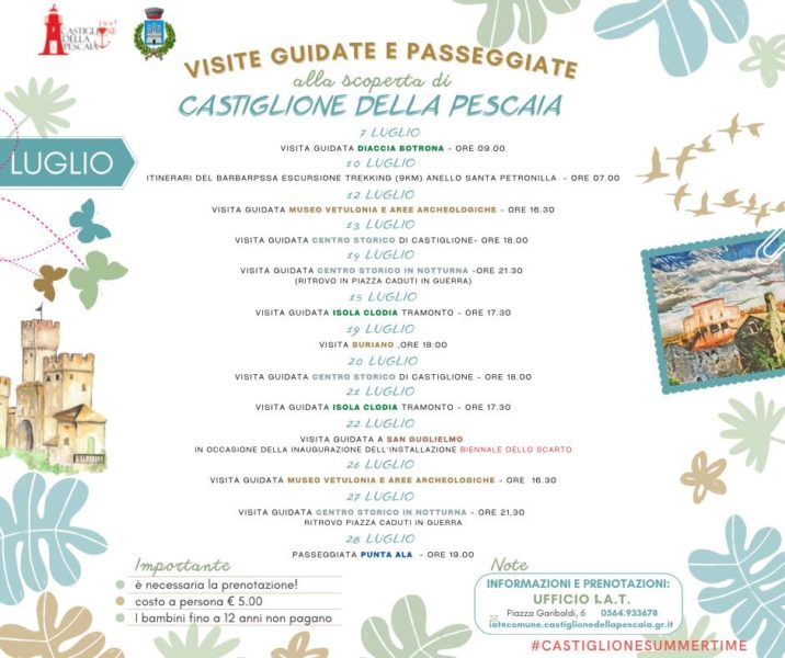 visite guidate castiglione della pescaia 2022